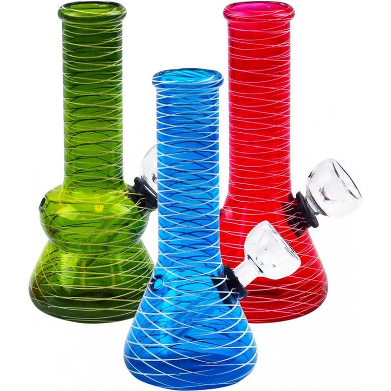 5'' ASSORTED MINI NET DESIGN BEAKER WATER PIPE - [XWP5H]