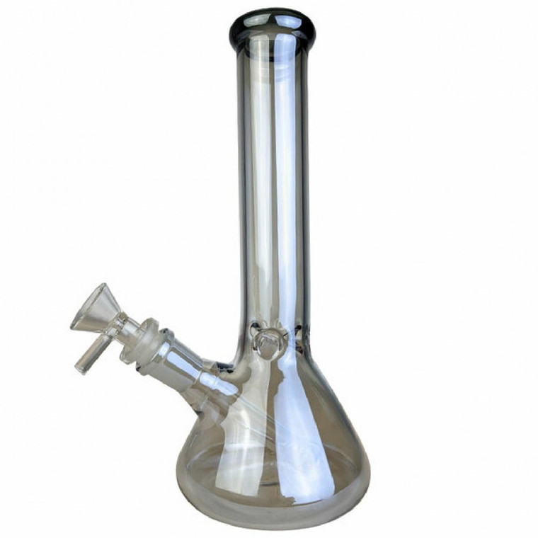 10" COLOR TRIM ELECTRO PLATED BEAKER WATER PIPE - 14MM FEMALE [CZS-JA284]
