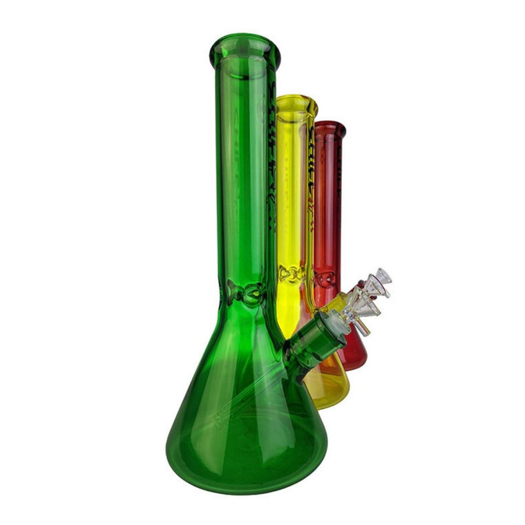 CHILL GLASS - 14" FULL COLOR BEAKER WATER PIPE WITH 14M BOWL