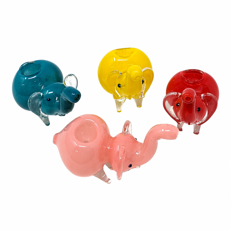 REGULAR SIZE FRIT ELEPHANT ANIMAL HAND PIPE - [XAEL]