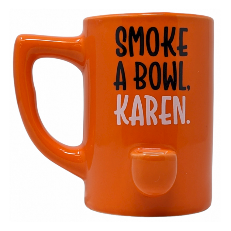 HIGH POINT CERAMIC ORANGE SMOKE A BOWL KAREN MUG HAND PIPE - [PM040]