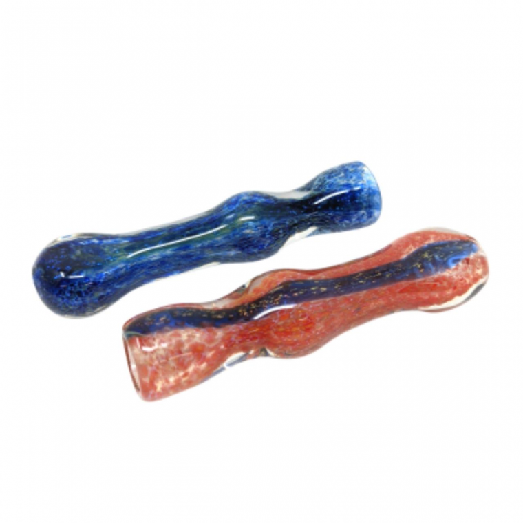 FRIT BODY DICHRO STRIPE CHILLUM HAND PIPE - (PACK OF 2) [RKP204]