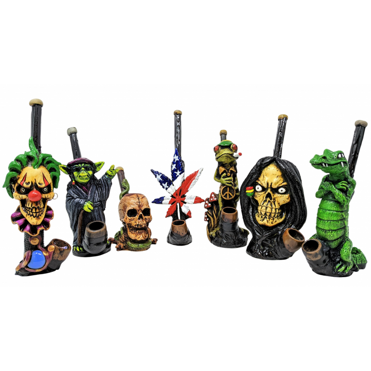 ASSORTED PERUVIAN HAND-CRAFTED FIGURINE HAND PIPE - [PM1]