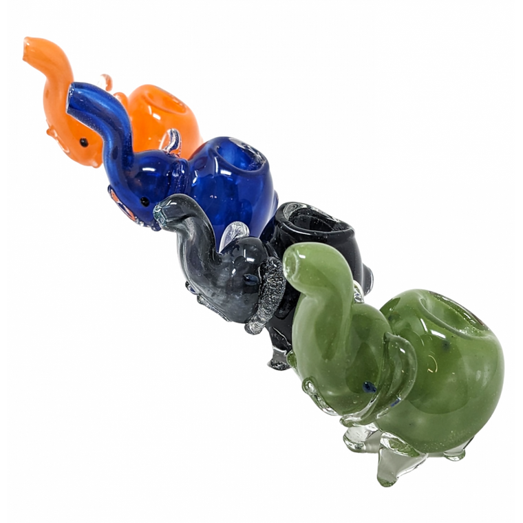 ASSORTED MINI FRIT ELEPHANT HAND PIPE - [AP13-1]