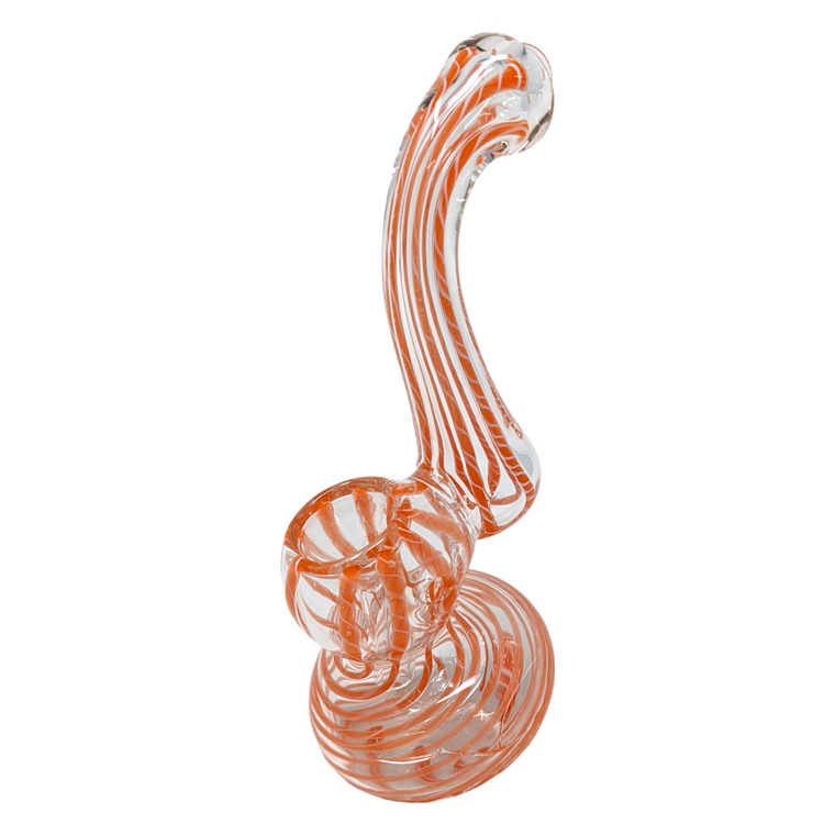 5" MINI TWISTED RIBBON CLEAR BODY BUBBLER HAND PIPE - (PACK OF 2) [ZD219]