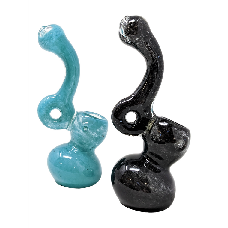 5.5" FRIT ART DONUT DESIGN MEDIUM BUBBLER HAND PIPE (PACK OF 2) - [ZD162]