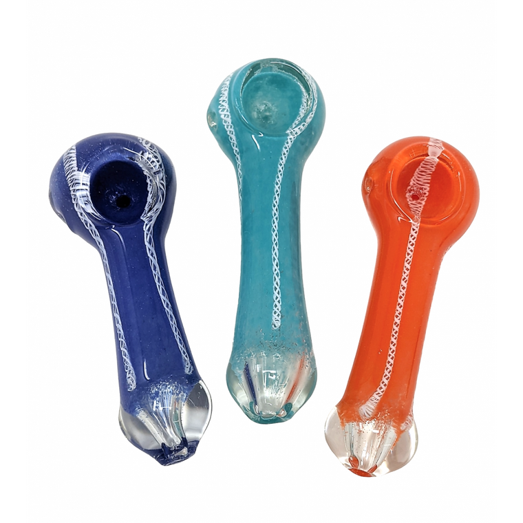 4" FRIT TWISTED ROD ART HAND PIPE [ISP354]