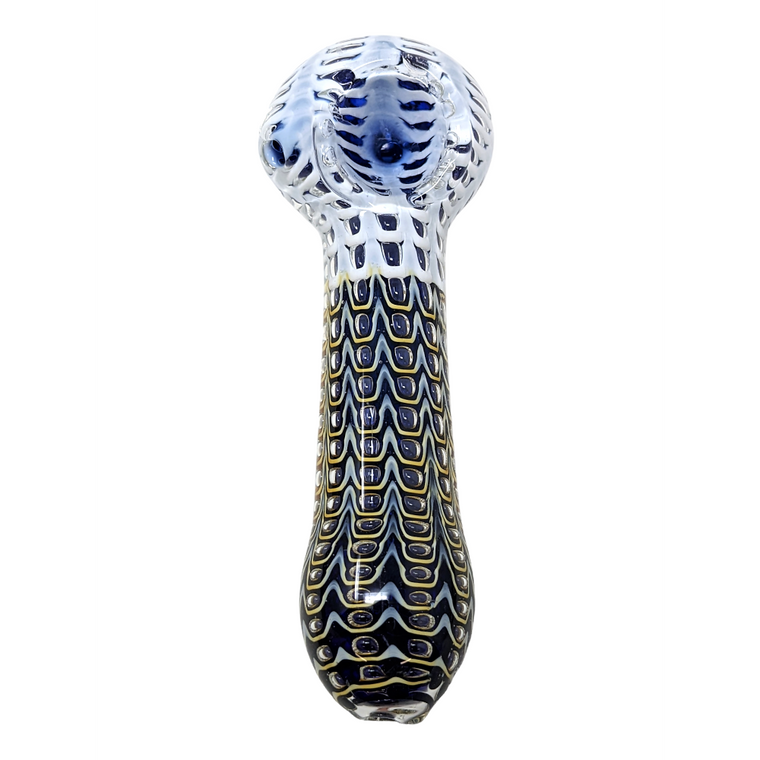 4" AIR TRAP DOUBLE TUBE PEACOCK COLOR HAND PIPE [RKGS15]