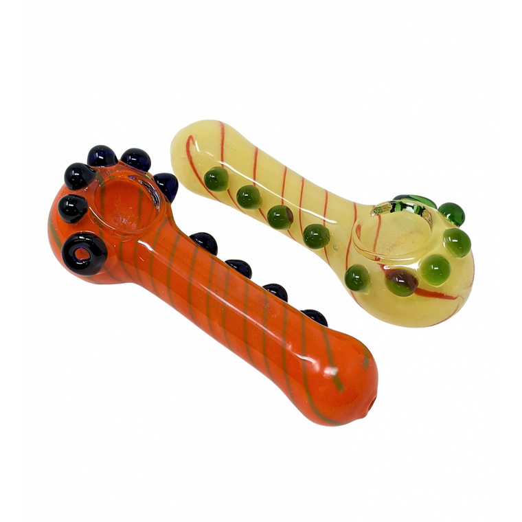 4.5" FRIT & MULTI MARBLE ART HAND PIPE (PACK OF 2) - [ZD112]