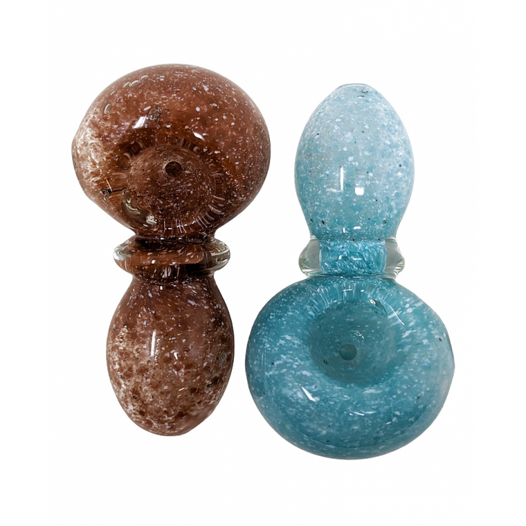 3" MIX FRIT ART SINGLE RIM HAND PIPE (PACK OF 2) - [DJ533]