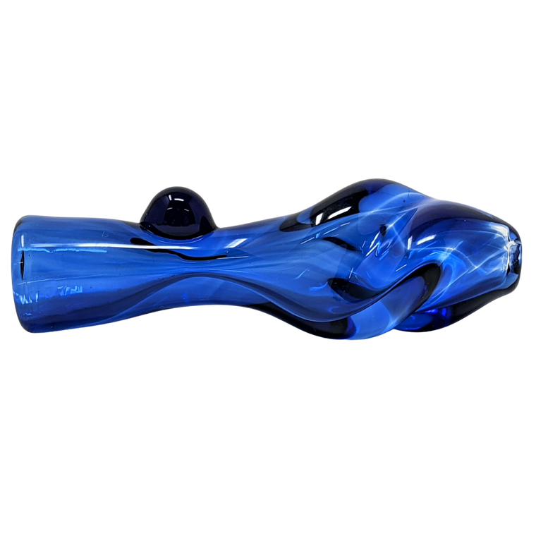 3" FULL COLOR TWISTED MOUTH SINGLE MARBLE CHILLUM HAND PIPE - (PACK OF 2) [RCH68]