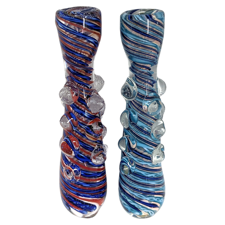 3.5" SPIRAL LINE MULTI MARBLE CHILLUM HAND PIPE (PACK OF 2) - [GWRKP140]