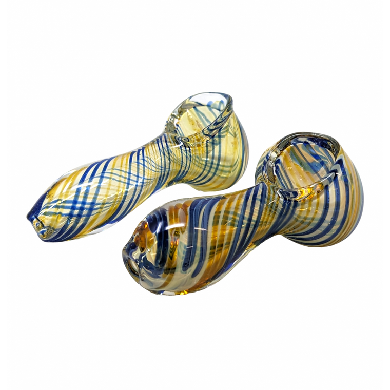 2.5" TWISTED TRIPLE LINE ART HAND PIPE (PACK OF 2) - [SP19]