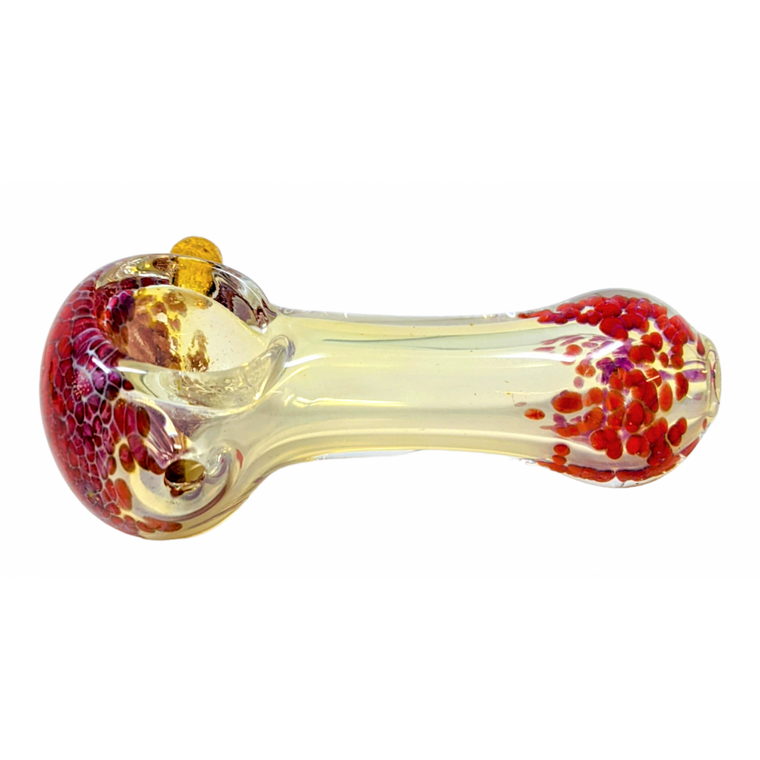 2.5" SILVER FUMED FRIT ART HEAD & MOUTH HAND PIPE (PACK OF 2) - [RKD07]