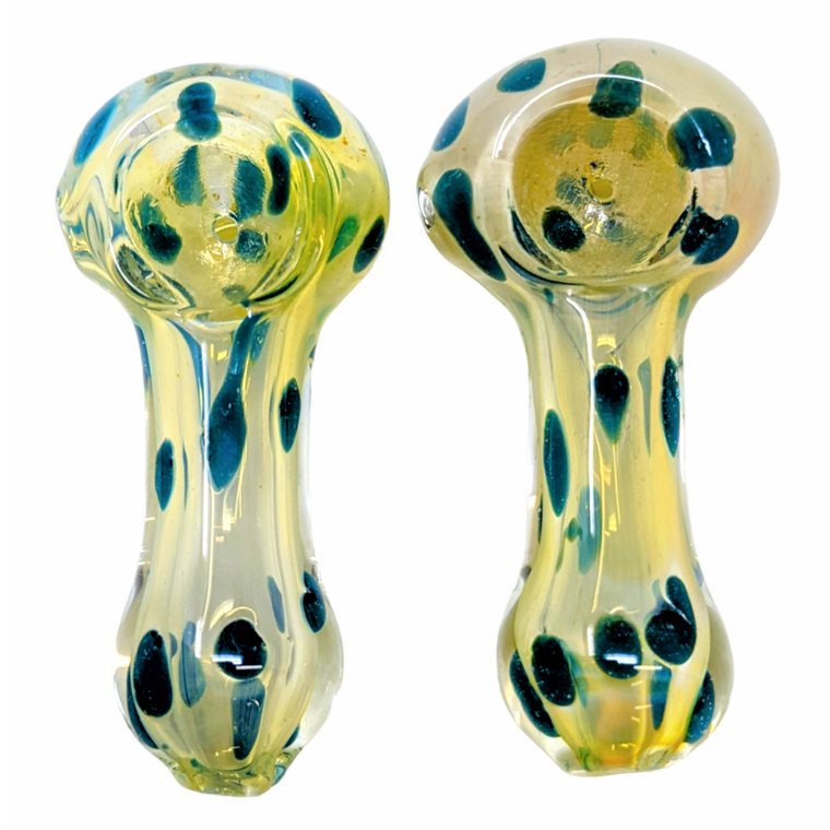 2.5" SILVER FUMED DOT ART HAND PIPES (PACK OF 2) - [RKD04]