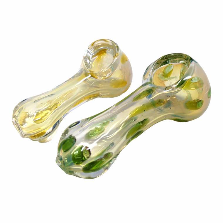 2.5" SILVER FUMED DOT ART HAND PIPE (PACK OF 2) - [SP05]