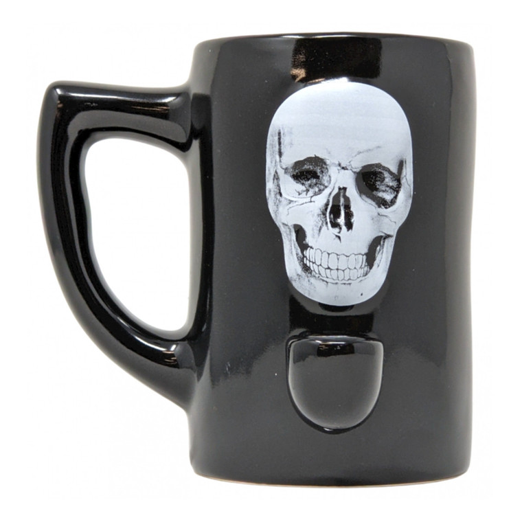 CERAMIC SKULL IMPRINT MUG HAND PIPE BY HIGH POINT [PM007]