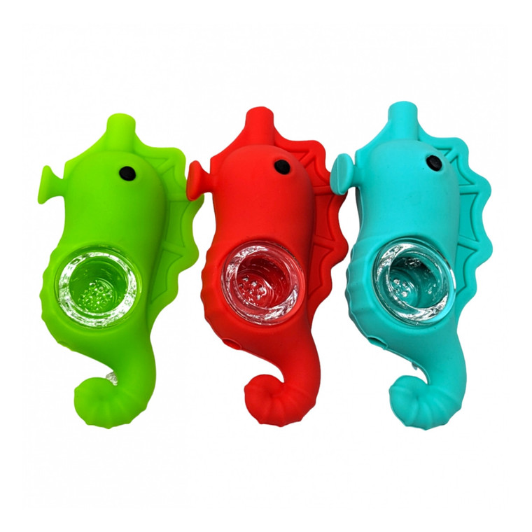 ASSORTED DESIGNS SILICONE HAND PIPES [BMW60]