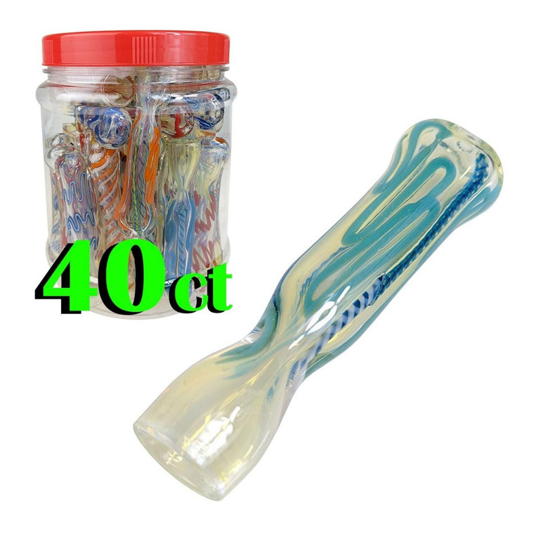 3" ASSORTED DESIGN CHILLUM HAND PIPE - JAR OF 40