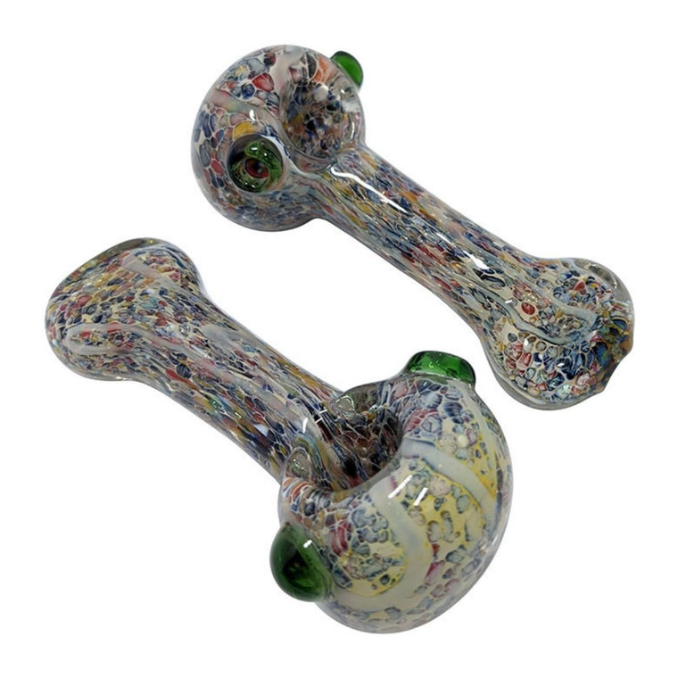 4" FRIT FLAT MOUTH SPOON HAND PIPE - PACK OF 2