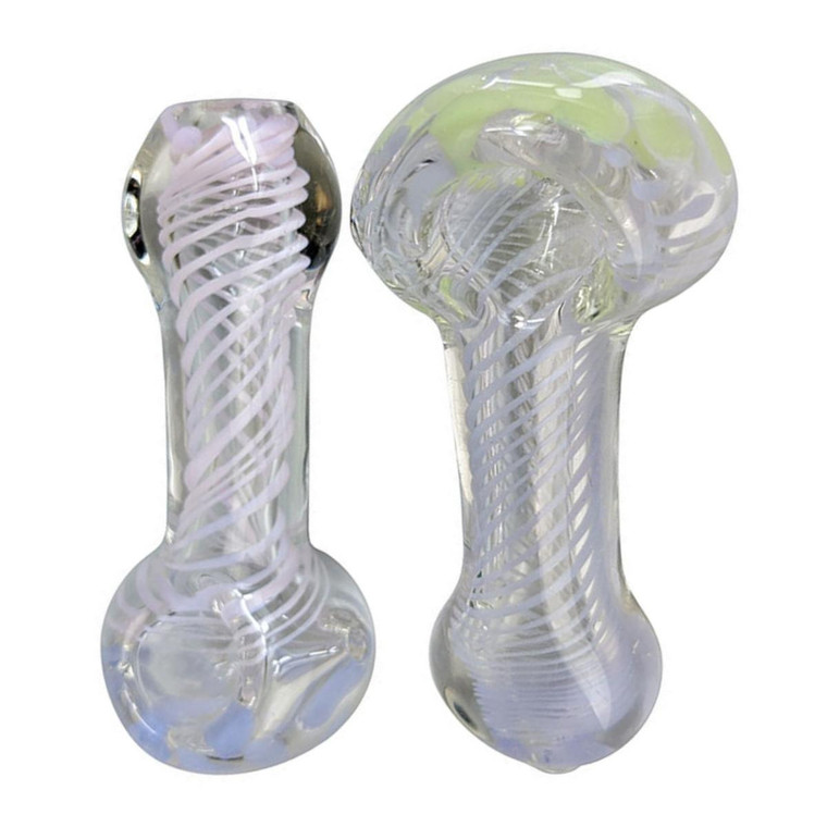 3.5" FLAT MOUTH SLYME SPIRAL SPOON HAND PIPE - PACK OF 2