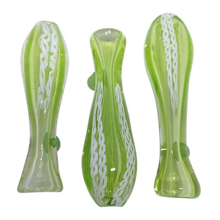 3" LIME HELIX WORK CHILLUM HAND PIPE - PACK OF 3