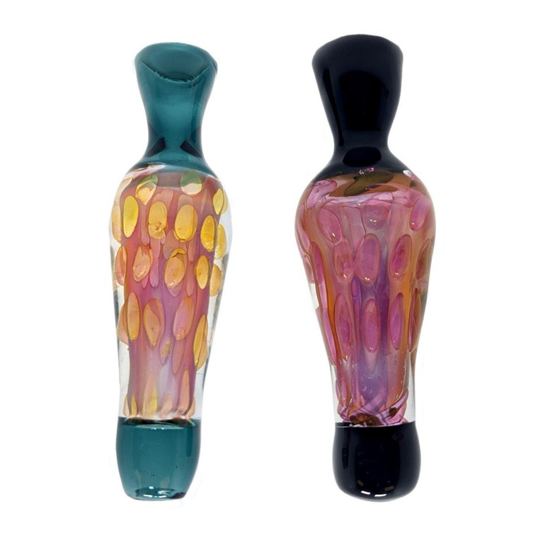 4" GOLD FUMED COLOR LAVA LAMP CHILLUM HAND PIPE - PACK OF 2