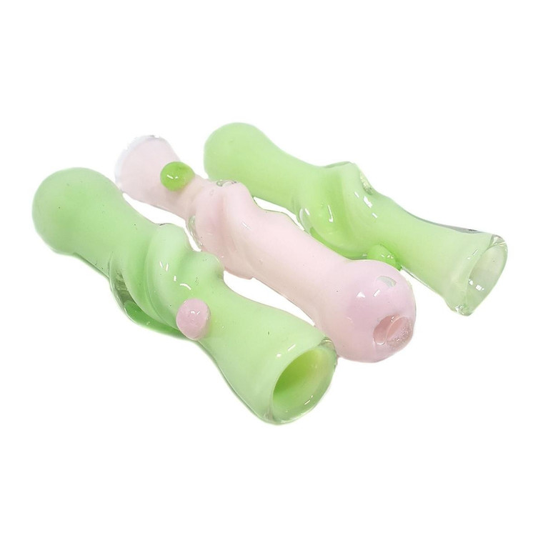 3.5" SLYME TWIST BODY CHILLUM HAND PIPE - ASSORTED PACK OF 3