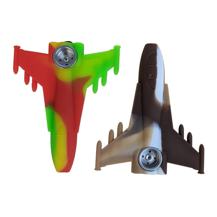 3" SILICONE BATTLE PLANE HAND PIPE - ASSORTED