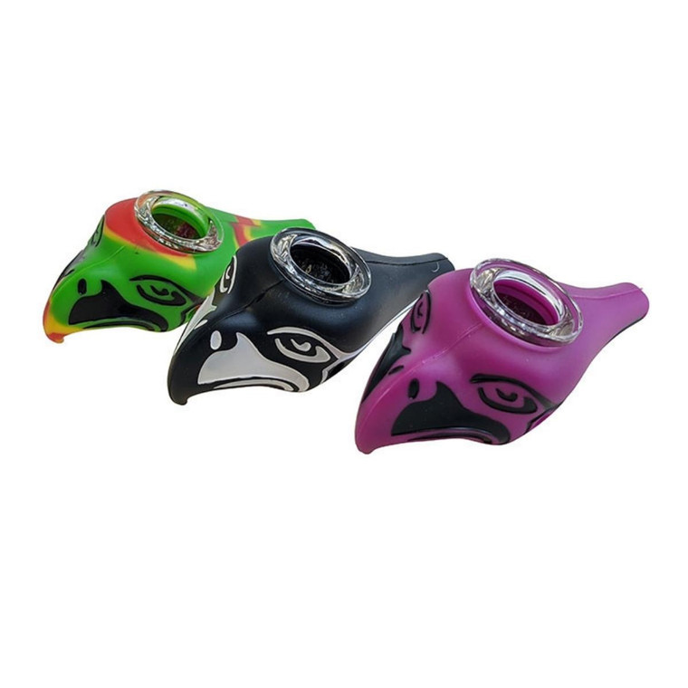 4.5" SILICONE EAGLE HAND PIPE - ASSORTED