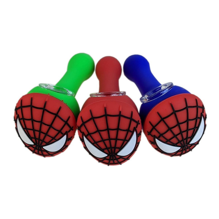5" SILICONE SPIDERGUY HAND PIPE - ASSORTED