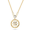 14kt Gold Lab Sapphire and Diamond Compass Necklace