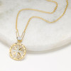 14kt Gold Lab Sapphire and Diamond Compass Necklace