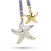 14kt Gold Lab Sapphire and Diamond Starfish Necklace