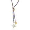 14kt Gold Lab Sapphire and Diamond Starfish Necklace