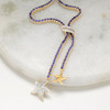 14kt Gold Lab Sapphire and Diamond Starfish Necklace