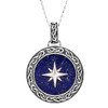 Sterling Silver Men's Celtic Lapis North Star Necklace
