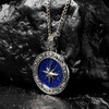 Sterling Silver Men's Celtic Lapis North Star Necklace