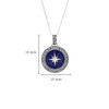 Sterling Silver Men's Celtic Lapis North Star Necklace