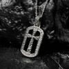 Large Sterling Silver Men's Onyx Celtic Cross Dog Tag Necklace