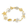 14kt Gold Lab Sapphire and Diamond Multi Charm Bracelet