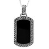 Sterling Silver Men's Black Onyx Celtic knot Dog Tag Pendant