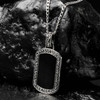 Sterling Silver Men's Black Onyx Celtic knot Dog Tag Pendant