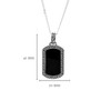 Sterling Silver Men's Black Onyx Celtic knot Dog Tag Pendant