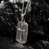 Large Sterling Silver Men's Celtic Cross Dog Tag Necklace