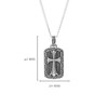 Large Sterling Silver Men's Celtic Cross Dog Tag Necklace