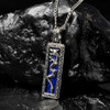 Sterling Silver Men's Blue Lapis Dragon Necklace