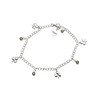 Sterling Silver Irish Shamrock Bracelet with Green Peridot Cubic Zirconia Charms