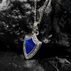 Sterling Silver Men's Blue Lapis Celtic Knot Shield Necklace