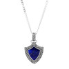 Sterling Silver Men's Blue Lapis Celtic Knot Shield Necklace